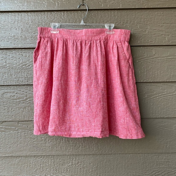 Large Loft Linen Skirt pull on dirndl skirt with pockets - Picture 1 of 9